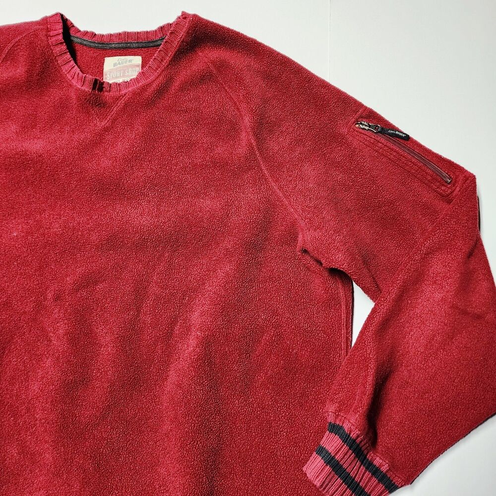 Vintage 90s Eddie Bauer Original Sport Shop Fleece Pullover Maroon XL-Tall XLT